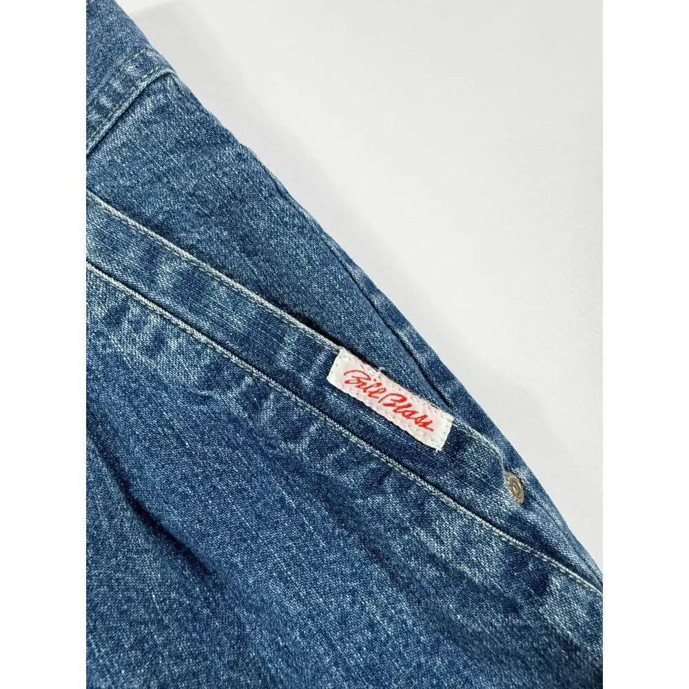 Vintage Bill Blass Jeans High Rise Pleated Denim Shorts Blue Size 14